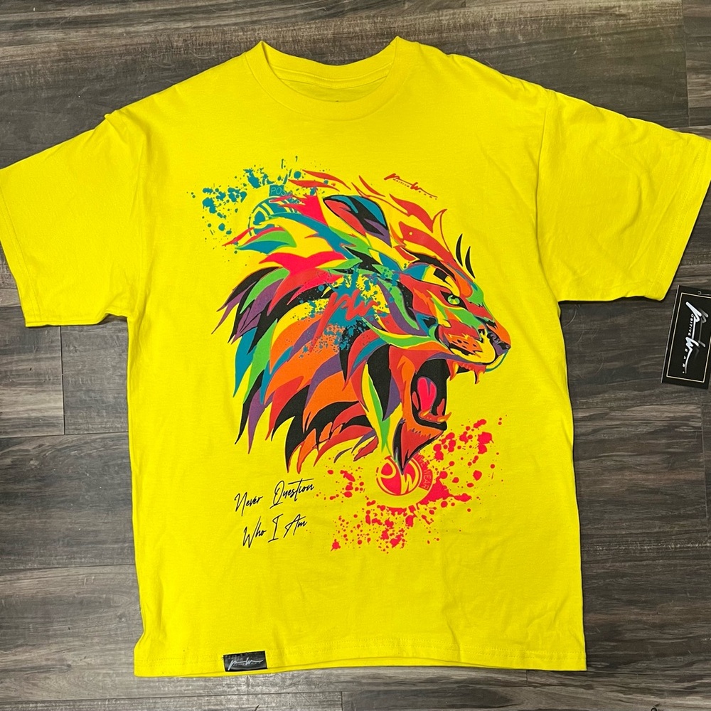 Positive Wear Yellow Graphic Lion T-Shirt
